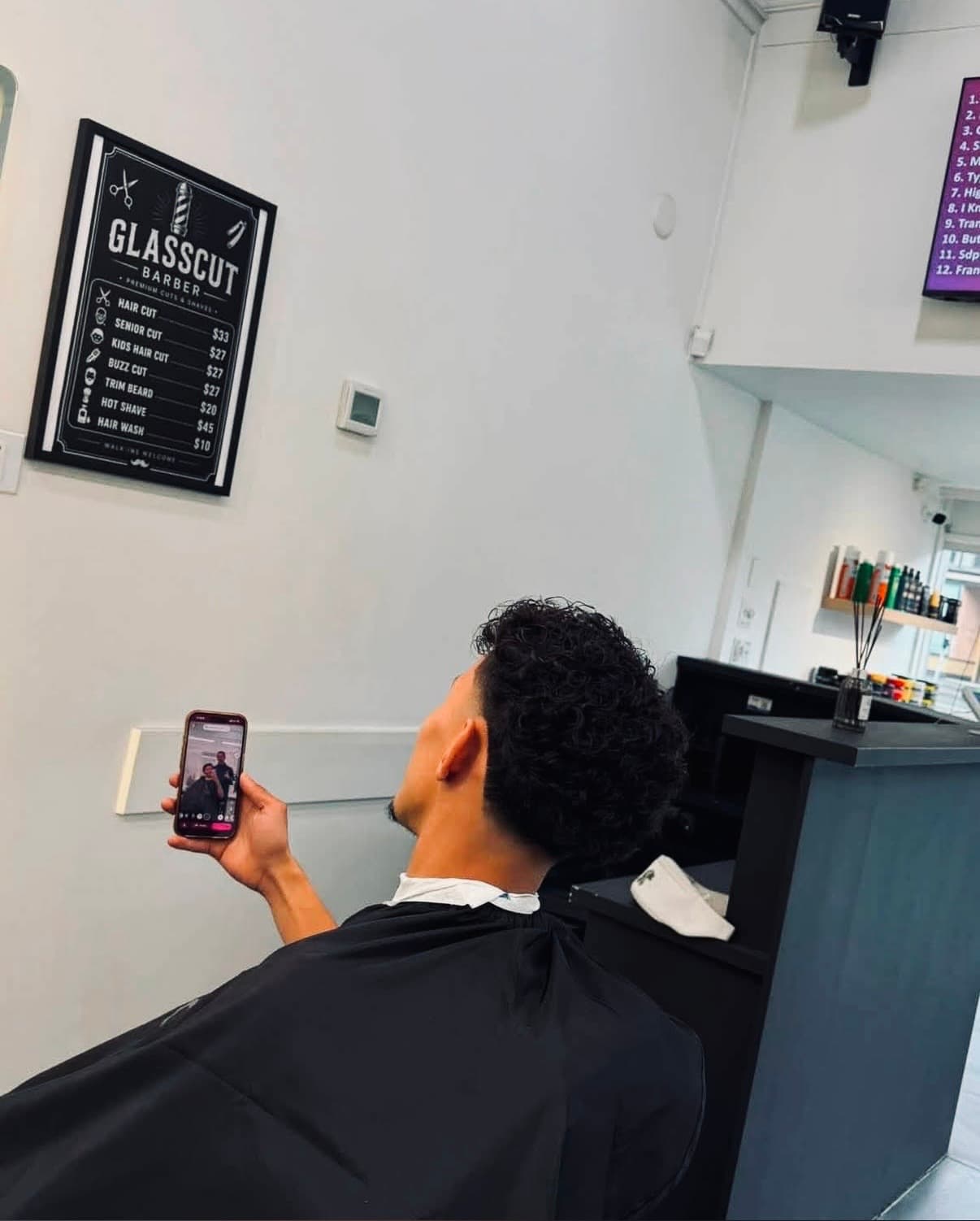 Barber tools and products at Glasscut Barbershop